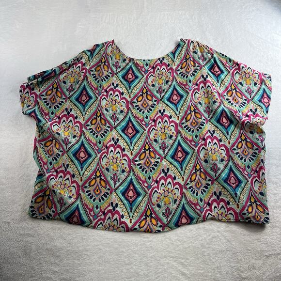 Lilly Pulitzer L Large Silk Trace Top Crown Jewels Cold Shoulder 42783 Classic - Picture 13 of 14